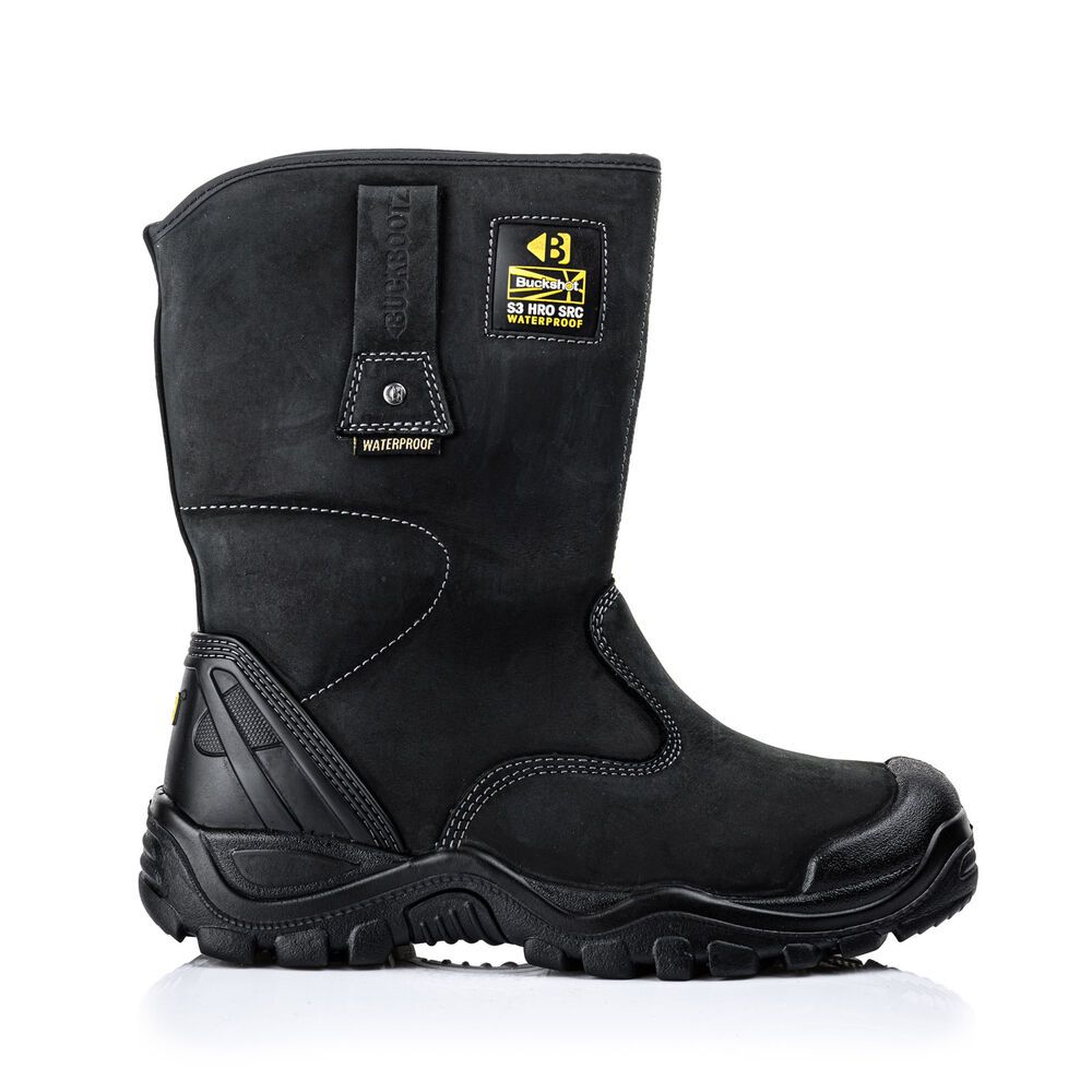 BUCKBOOTZ BUCKSHOT LAARS ZWART S3 Werklaars (leder) BSH010