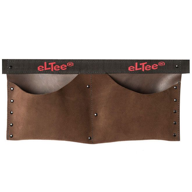 Spijkerschort 2 vakken (44x22cm) - Duurzaam leder - Riem met snelsluiting (135x4cm) | NPL-D | Eltee
