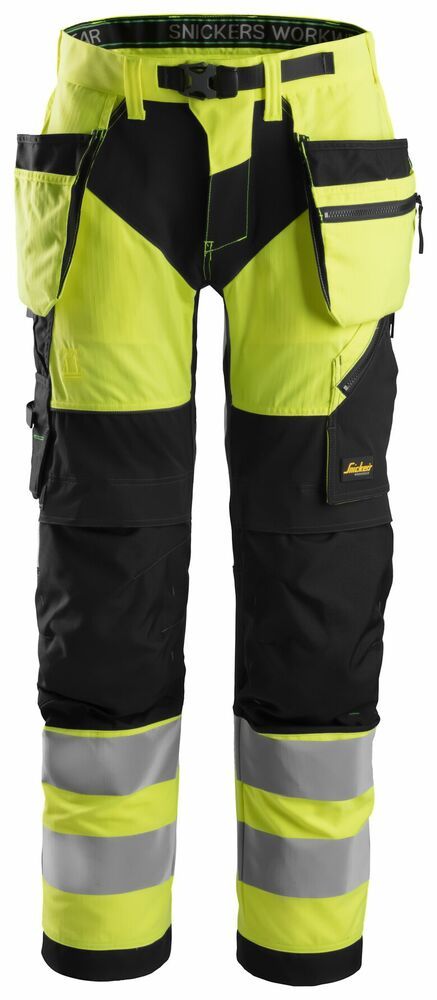 Snickers FlexiWork, HV Werkbroek+ met holsterzakken kl 2 6932