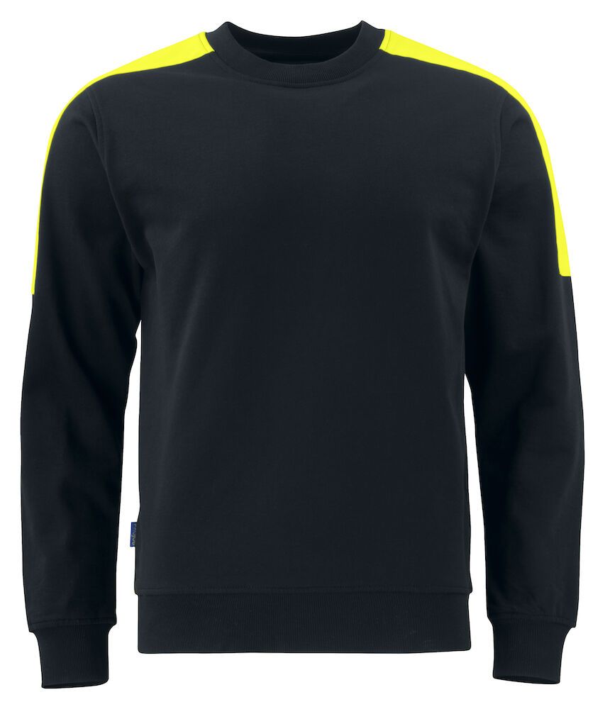 Projob 2125 SWEATER RONDE HALS MET FLUO INZETSTUKKEN