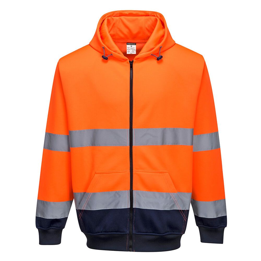 Hi-Vis Tweekleuren Hoody met rits
