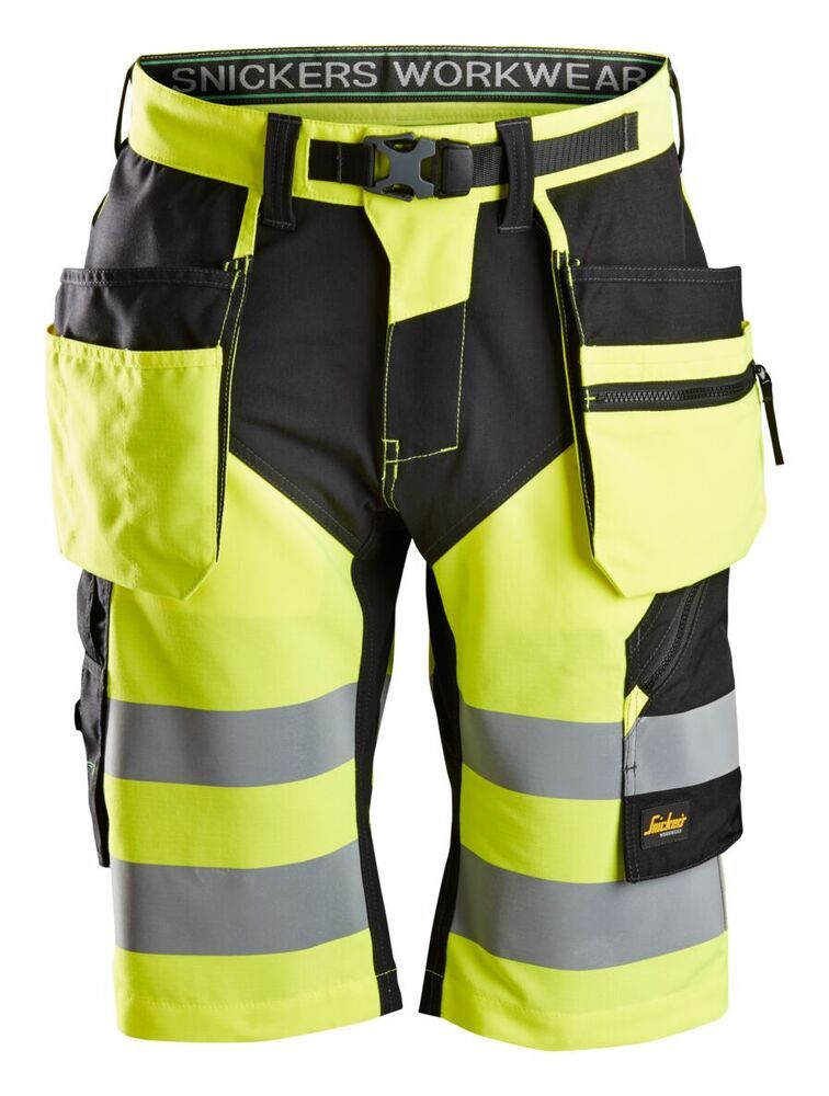 Snickers FlexiWork, High-Vis Korte Broek+ met Holsterzakken Klasse 1 6933