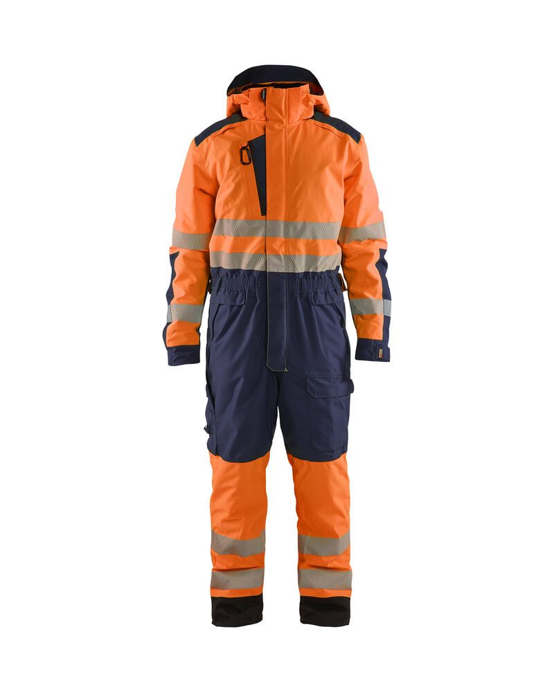high vis oranje/marineblauw