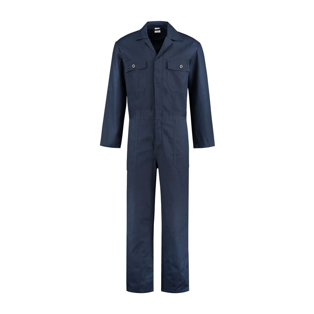 Overall 100% katoen knoopsluiting navy maat 44