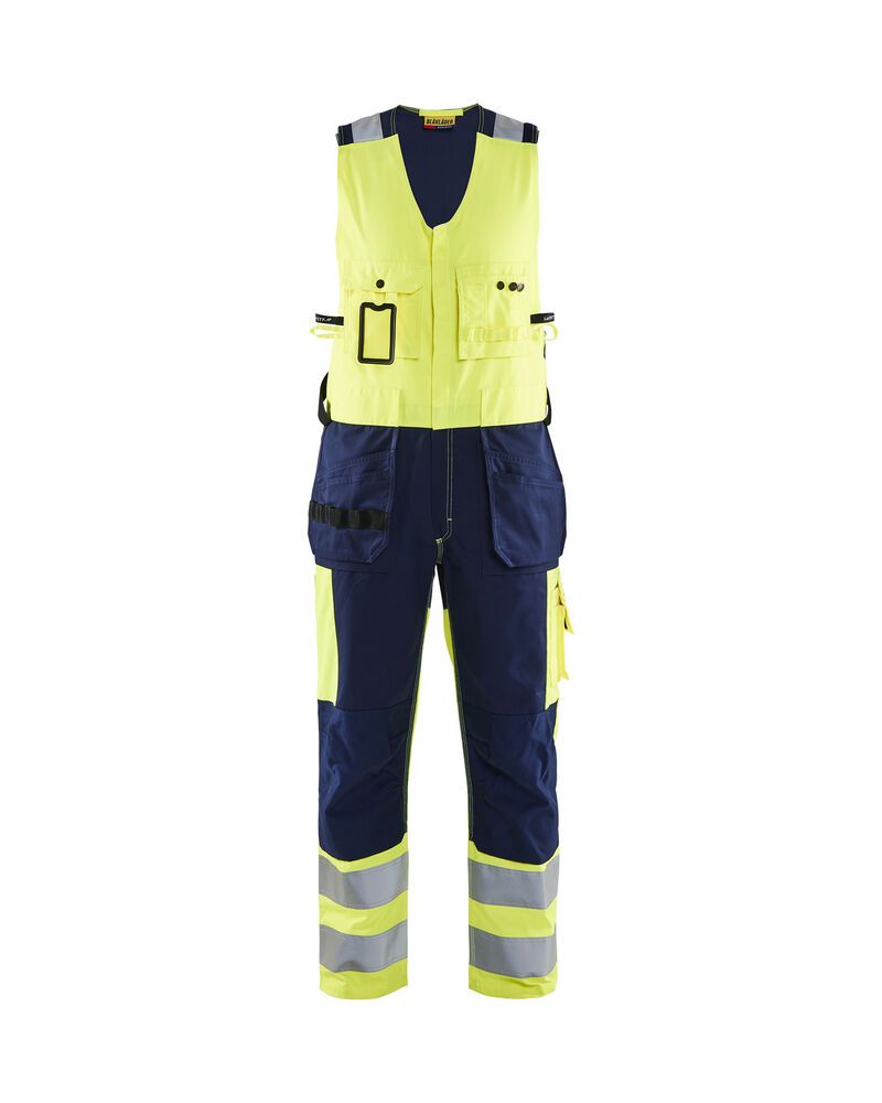 high vis geel/marineblauw