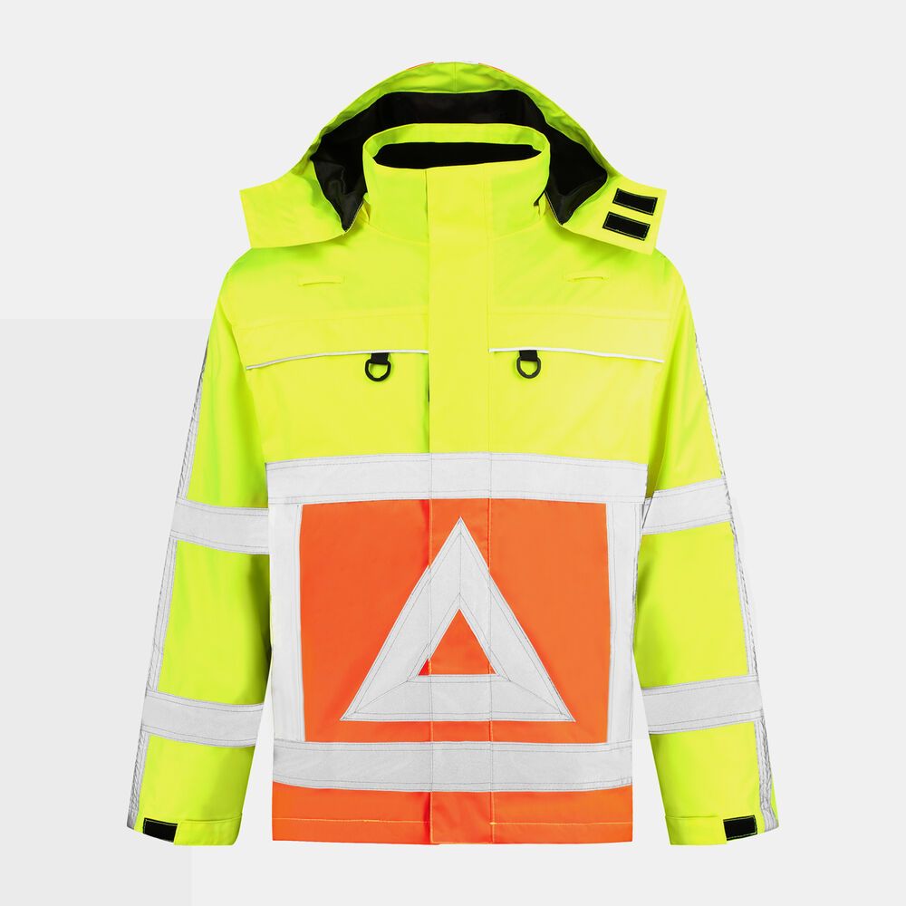 Parka verkeersregelaar 100% polyester geel-oranje maat L