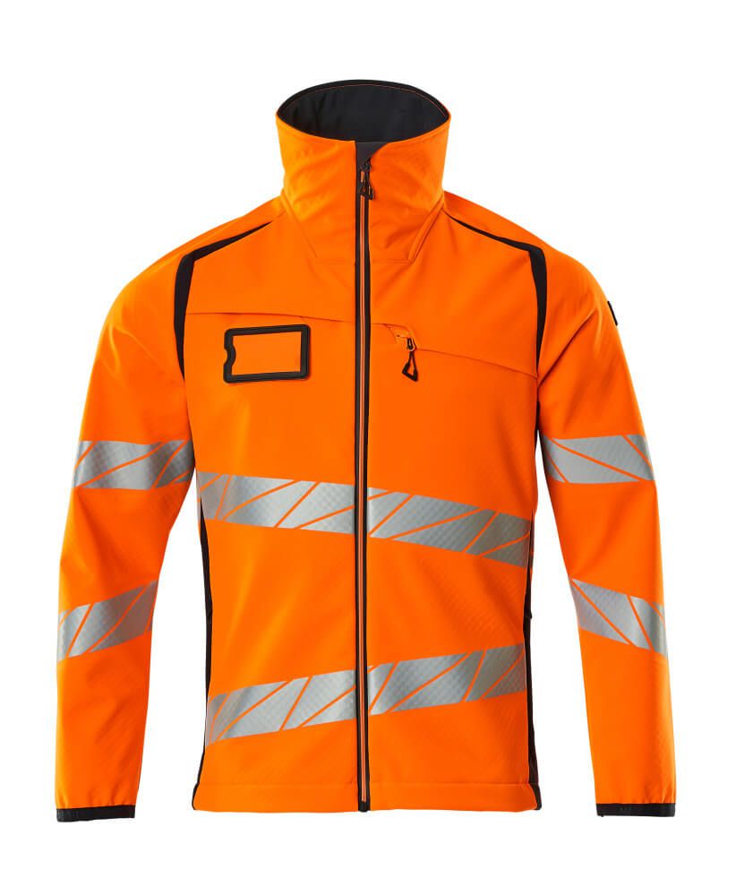 Mascot ACCELERATE SAFE Softshell‑Jacke – Hi‑Vis Orange/Dunkelblau – Größe S